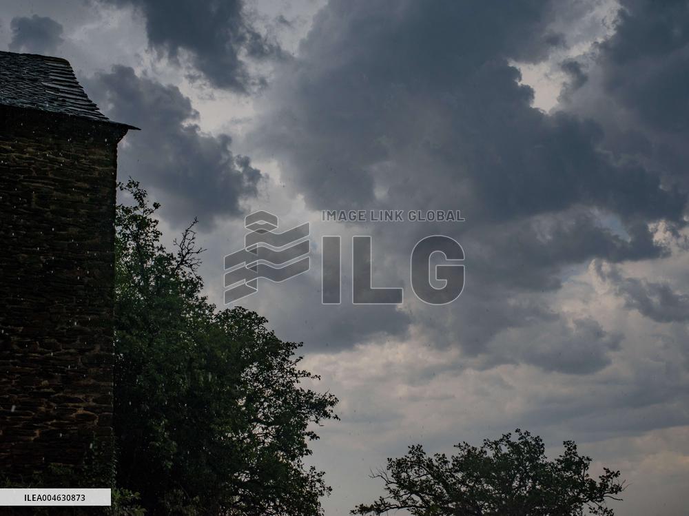 Storm and Hail in Aveyron - France