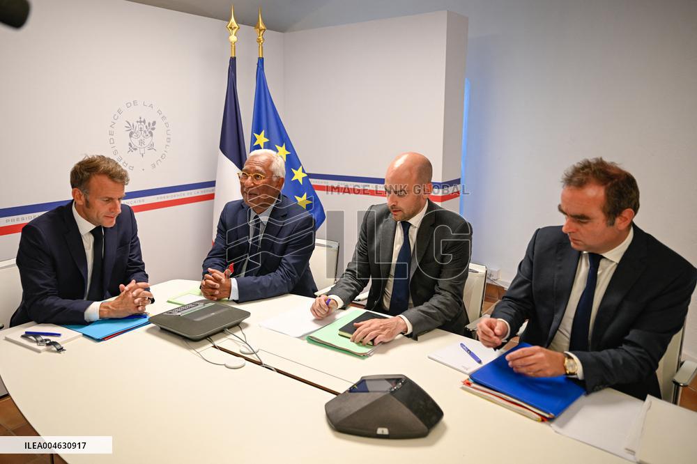 Video Conference Between European Heads of State - Bormes-les-Mimosas