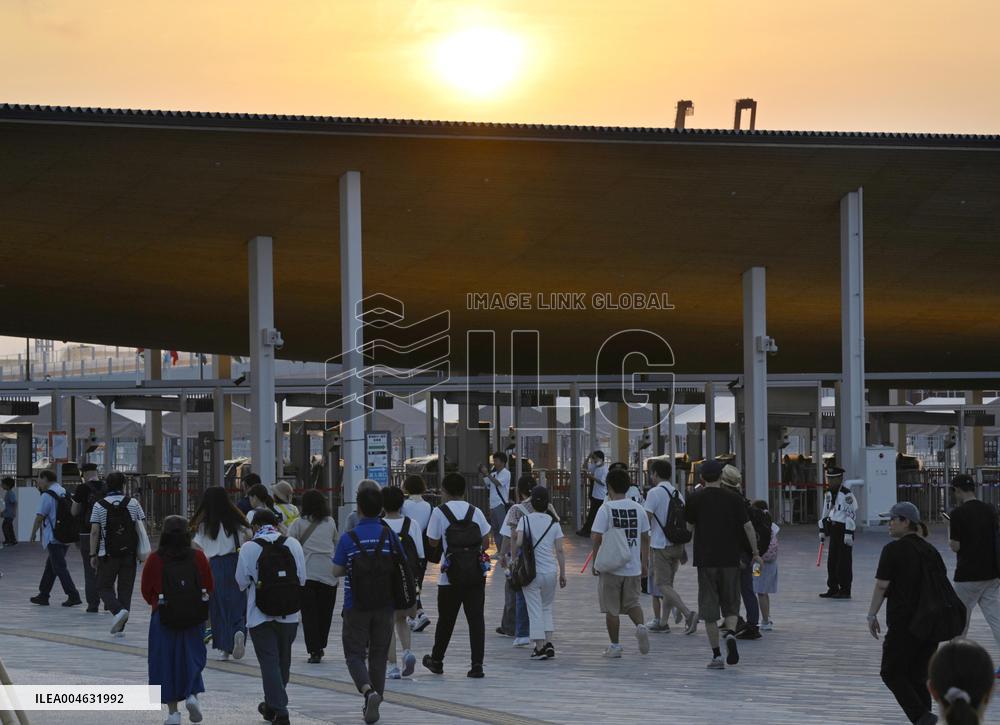 Osaka expo after subway disruption