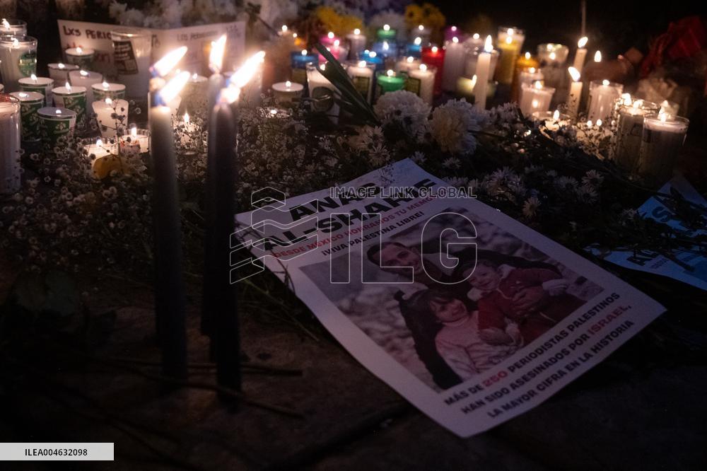 Vigil To Demand Justice For Palestinian journalists Killed In Gaza - Mexico