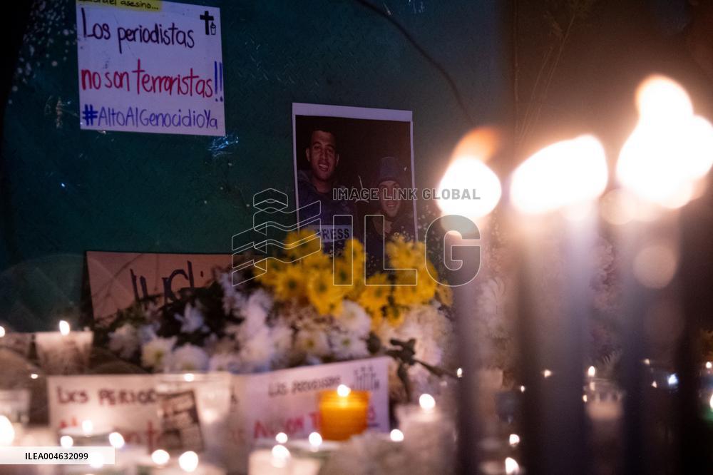 Vigil To Demand Justice For Palestinian journalists Killed In Gaza - Mexico