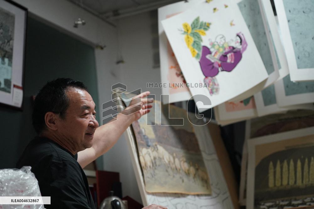 Jarud Woodblock Painting in Inner Mongolia - China