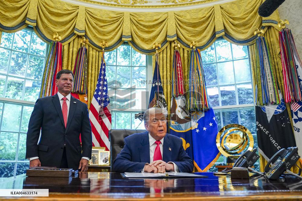 President Trump delivers remarks from the Oval Office