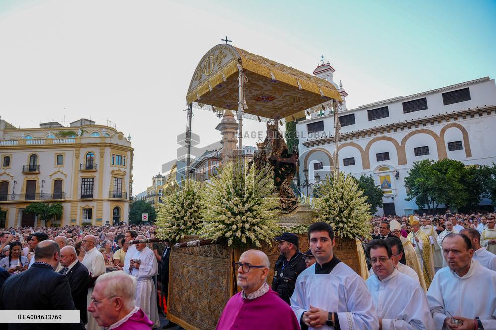 Procession of The Virgen De Los Reyes, Patron Saint of Seville - Spain