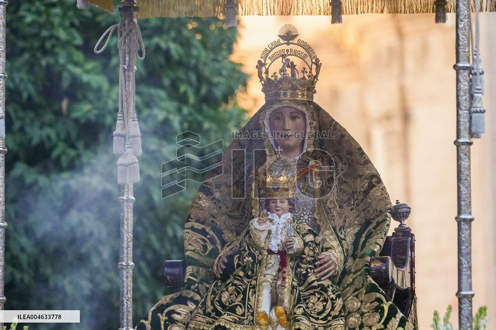 Procession of The Virgen De Los Reyes, Patron Saint of Seville - Spain