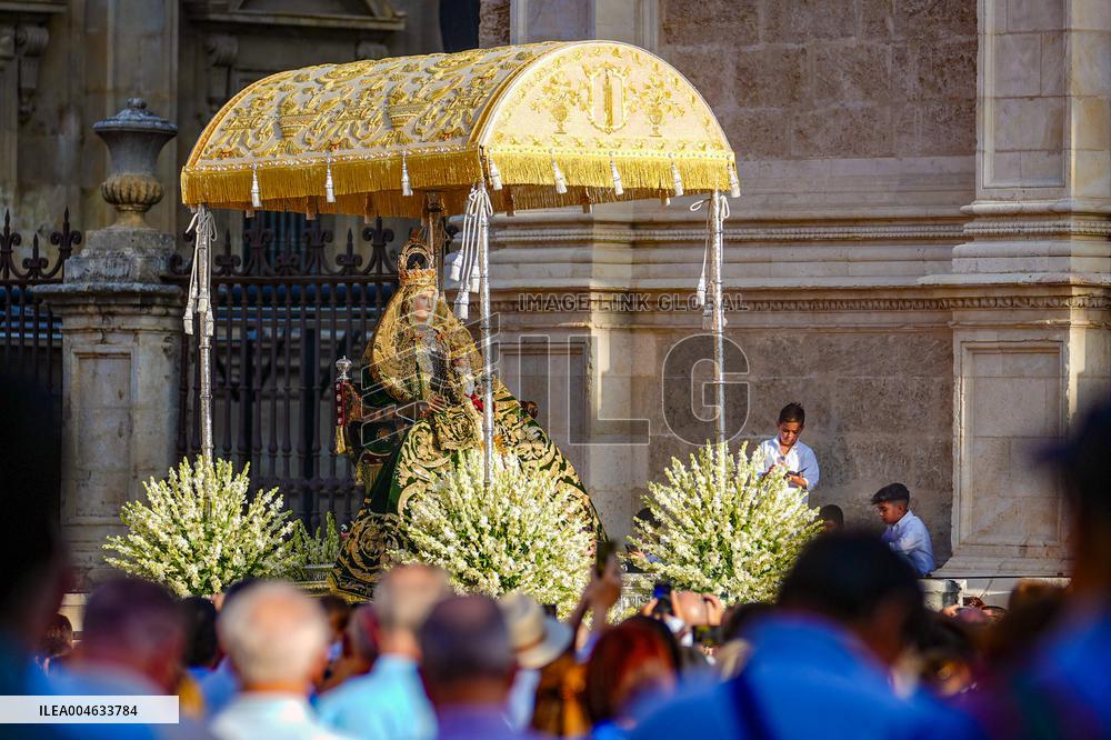 Procession of The Virgen De Los Reyes, Patron Saint of Seville - Spain