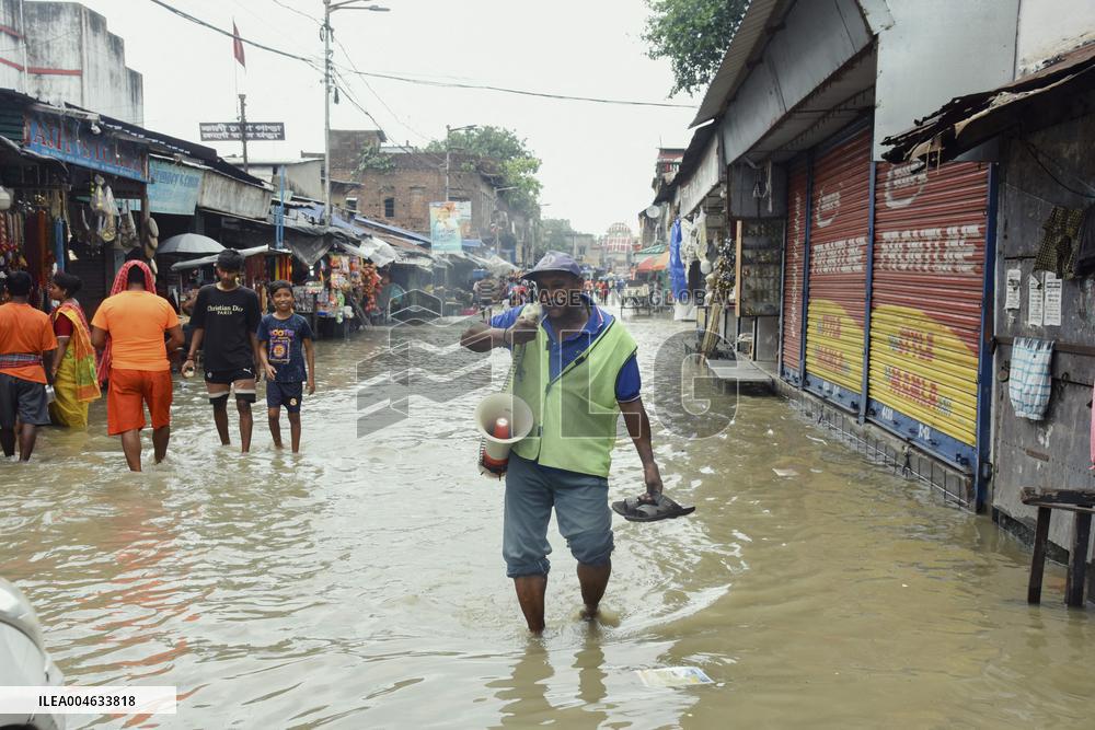 High Tide Submerges Sacred Site Kolkata - India