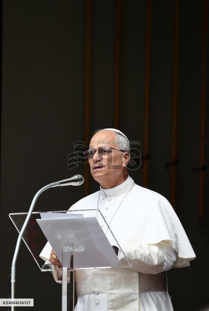 Pope Leo XIV Leads The Angelus prayer - Castel Gandolfo