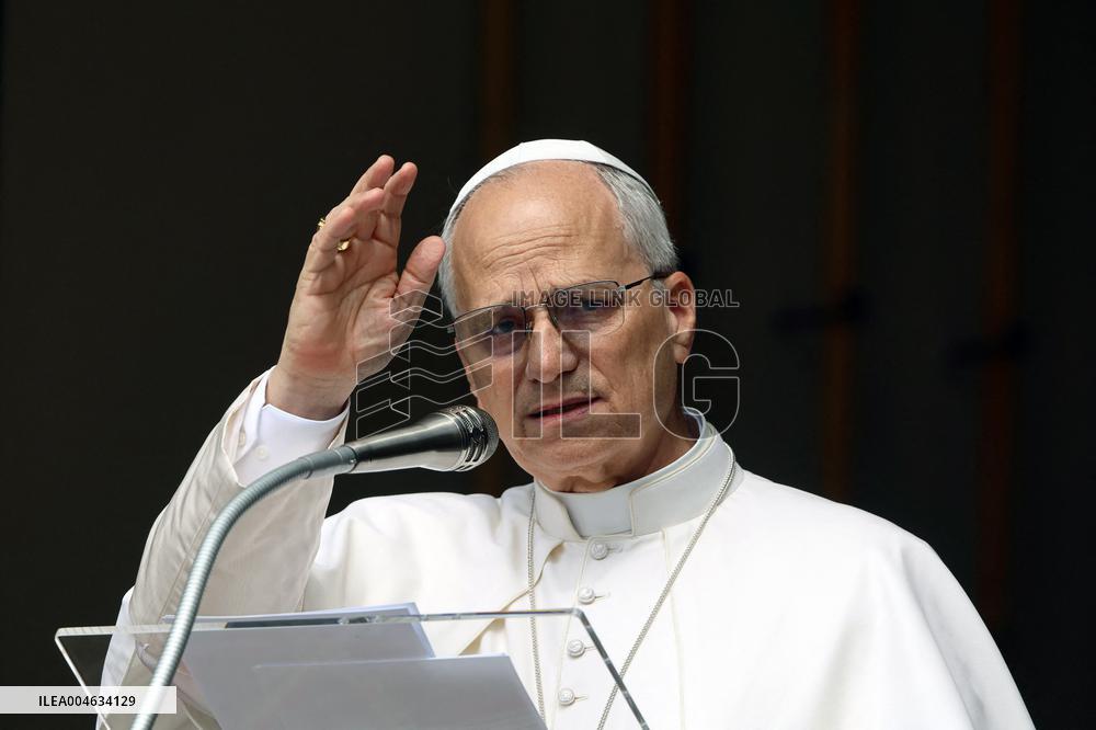 Pope Leo XIV Leads The Angelus prayer - Castel Gandolfo
