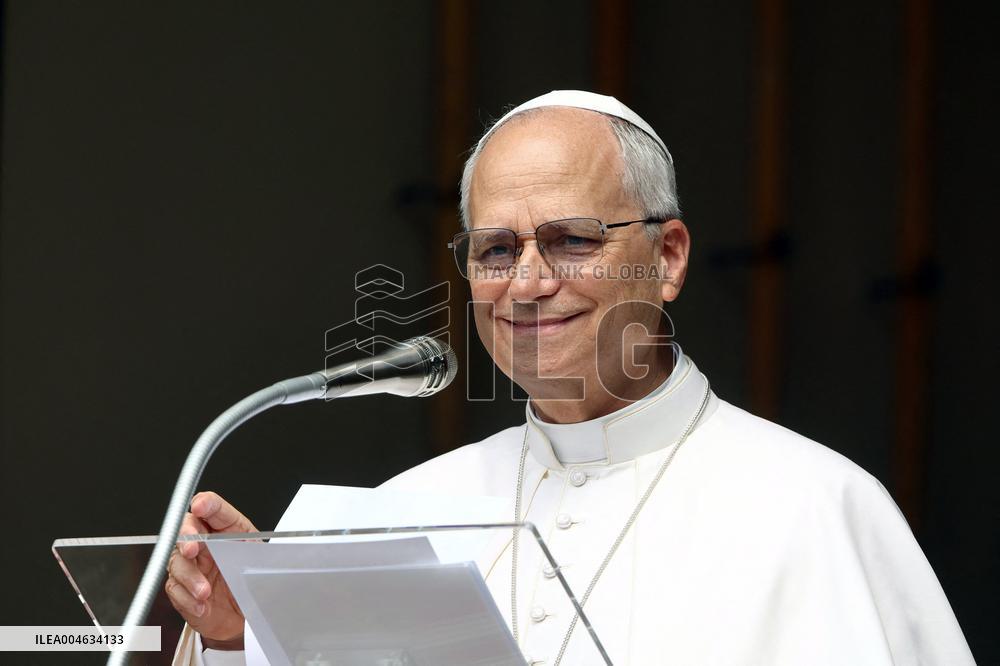 Pope Leo XIV Leads The Angelus prayer - Castel Gandolfo