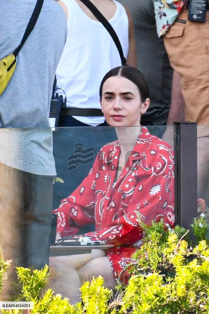 Lily Collins and Ashley Park on Emily in Paris Set in Venice - Italy