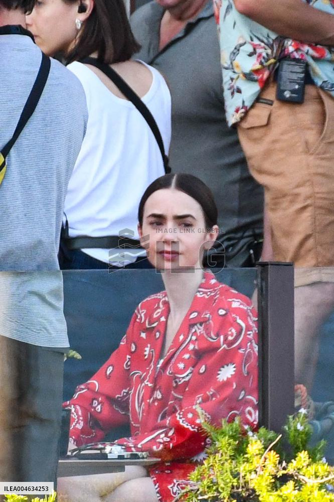 Lily Collins and Ashley Park on Emily in Paris Set in Venice - Italy