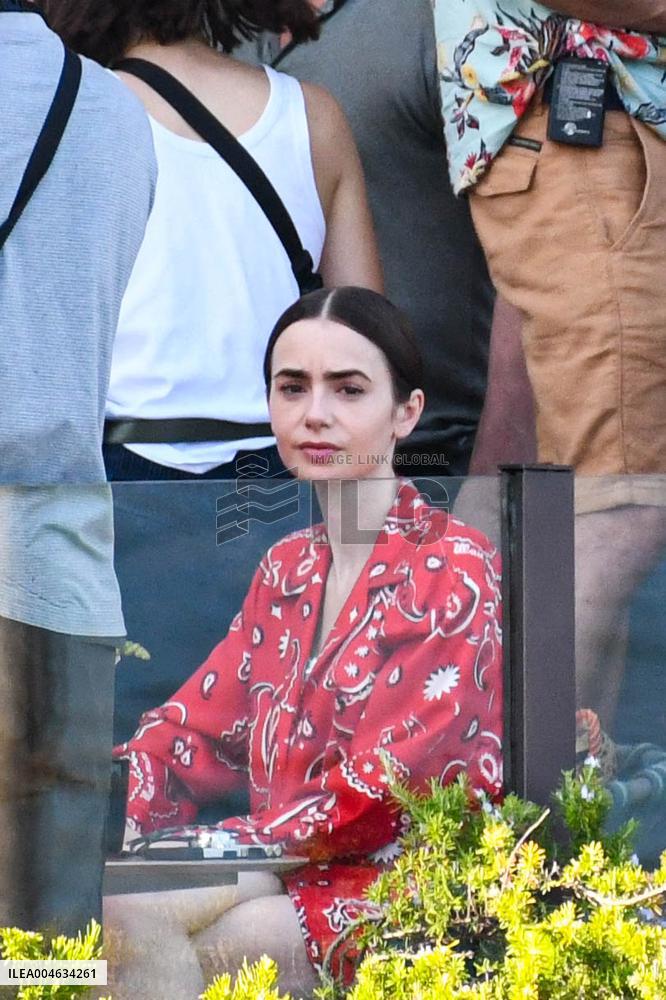 Lily Collins and Ashley Park on Emily in Paris Set in Venice - Italy