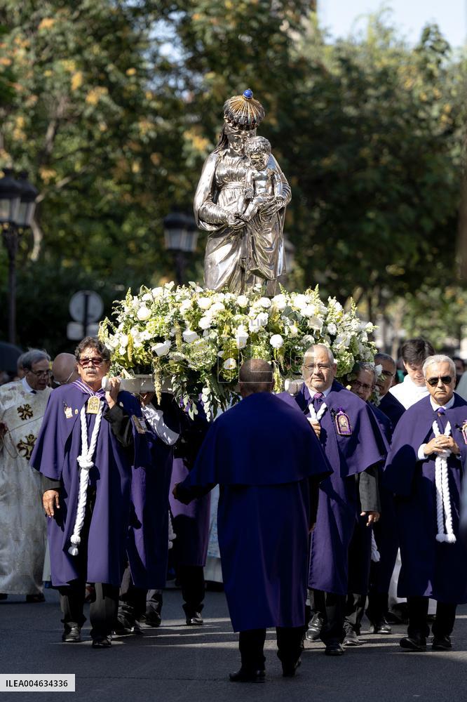 Assumption procession at Notre-Dame de Paris Cathedral - Paris AJ