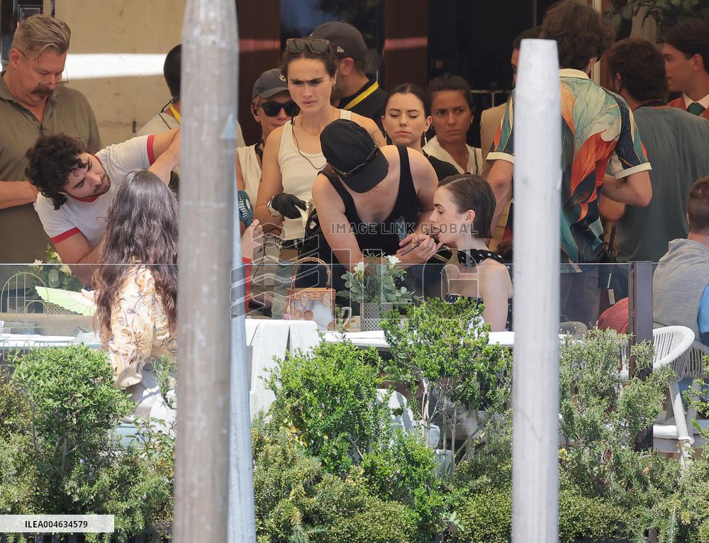 Lily Collins and Ashley Park on Emily in Paris Set in Venice - Italy