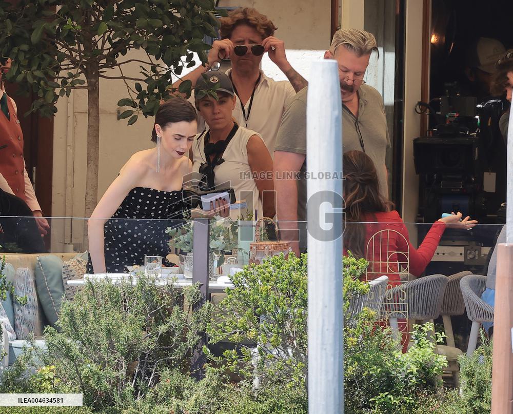 Lily Collins and Ashley Park on Emily in Paris Set in Venice - Italy