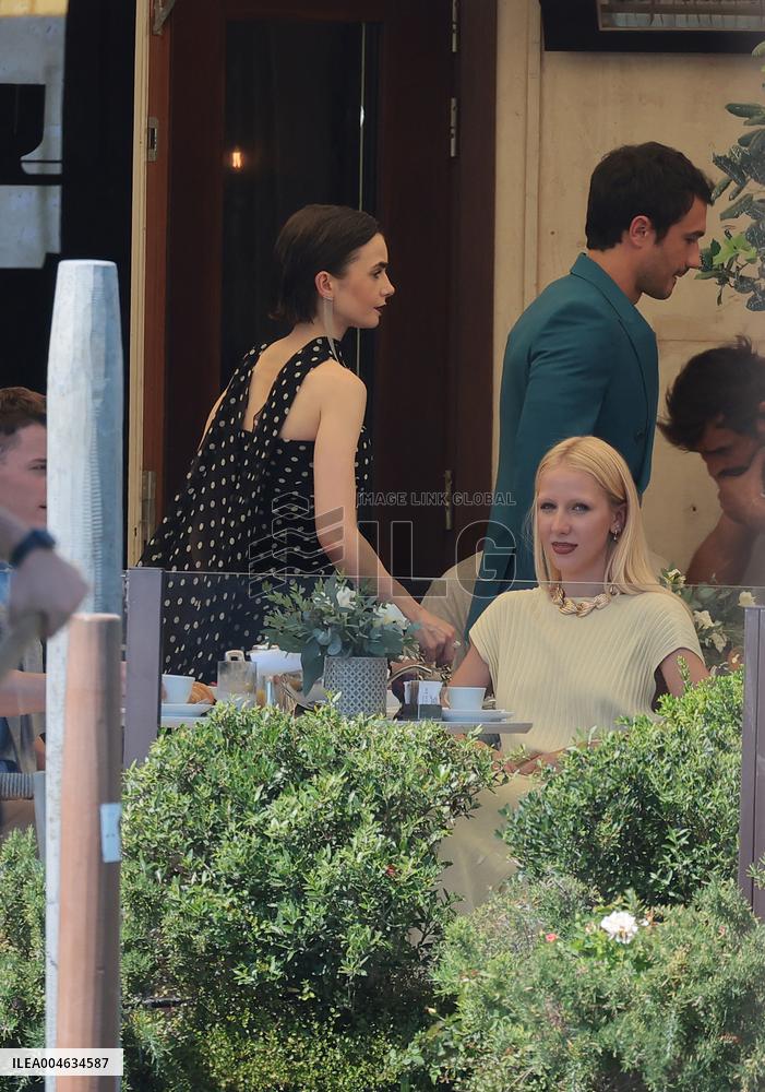 Lily Collins and Ashley Park on Emily in Paris Set in Venice - Italy
