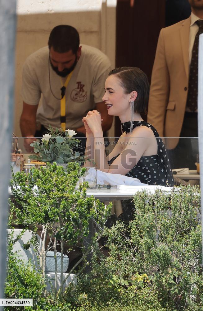 Lily Collins and Ashley Park on Emily in Paris Set in Venice - Italy