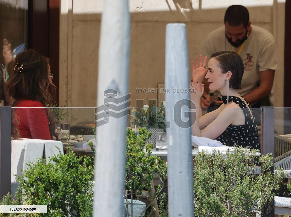 Lily Collins and Ashley Park on Emily in Paris Set in Venice - Italy