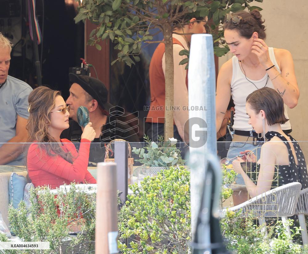 Lily Collins and Ashley Park on Emily in Paris Set in Venice - Italy