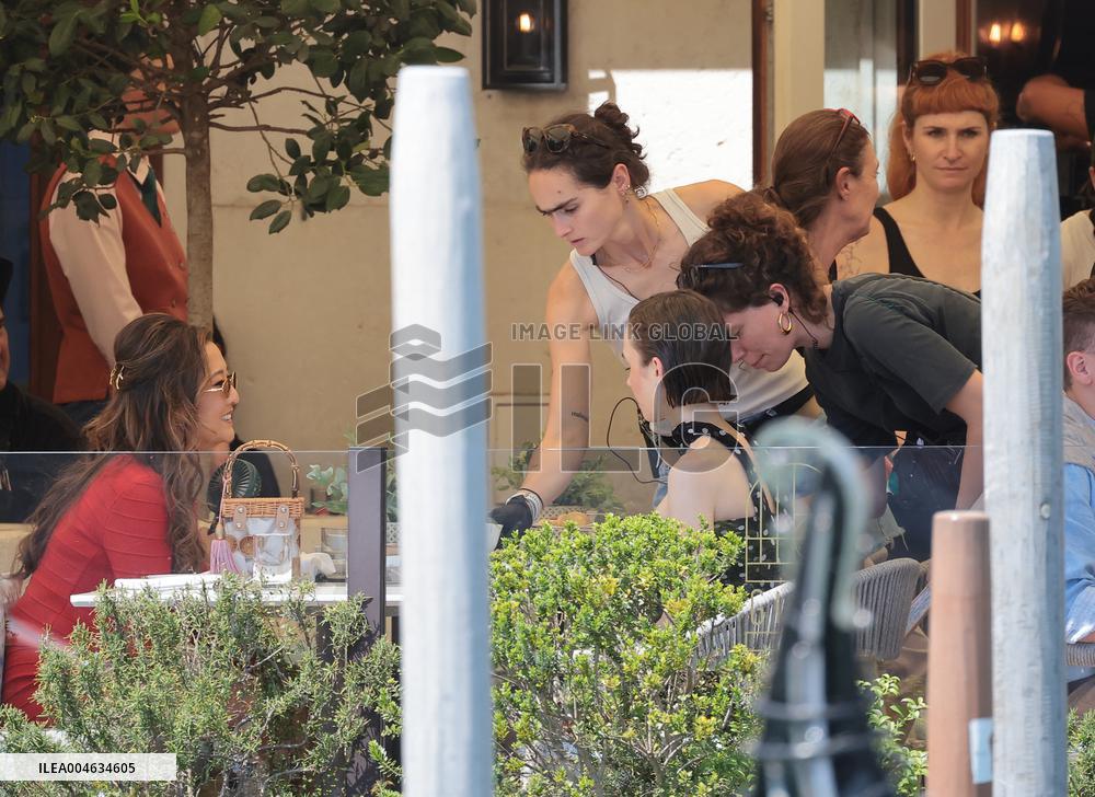 Lily Collins and Ashley Park on Emily in Paris Set in Venice - Italy