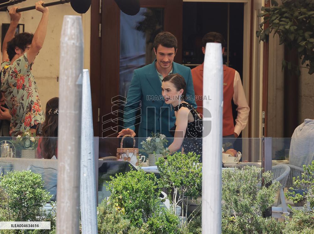 Lily Collins and Ashley Park on Emily in Paris Set in Venice - Italy