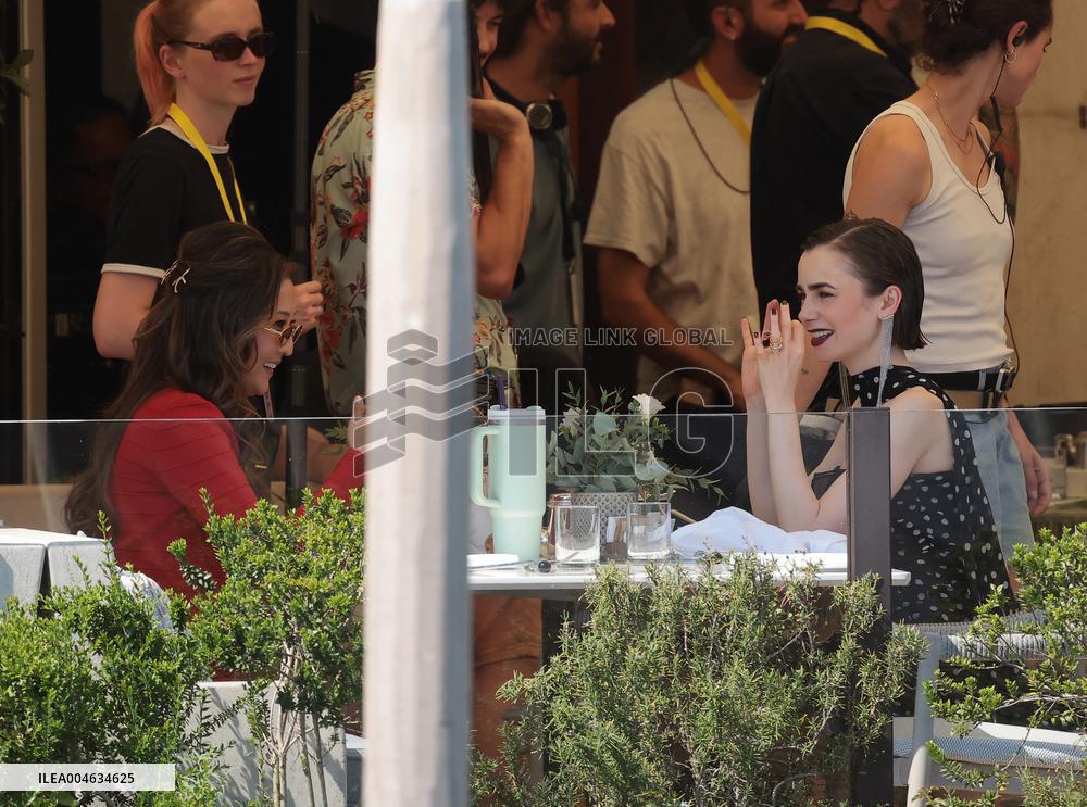 Lily Collins and Ashley Park on Emily in Paris Set in Venice - Italy
