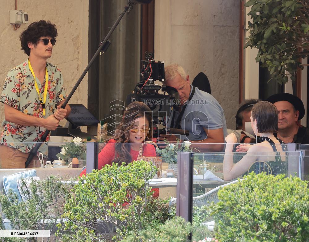 Lily Collins and Ashley Park on Emily in Paris Set in Venice - Italy
