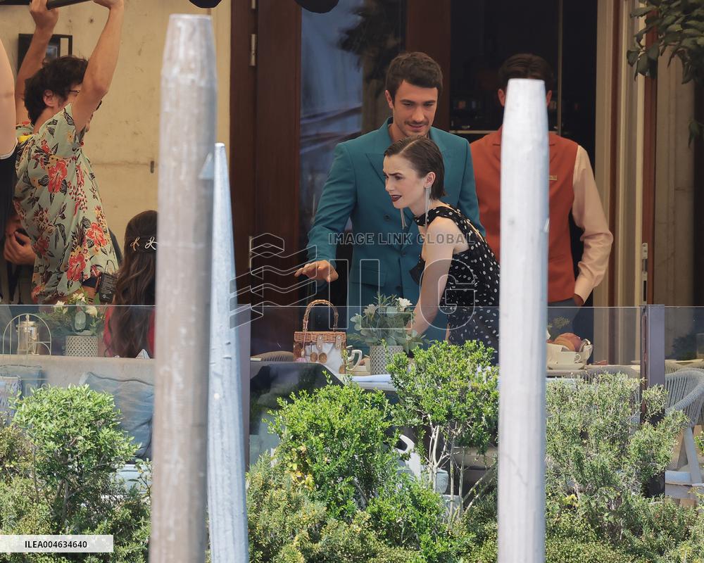 Lily Collins and Ashley Park on Emily in Paris Set in Venice - Italy