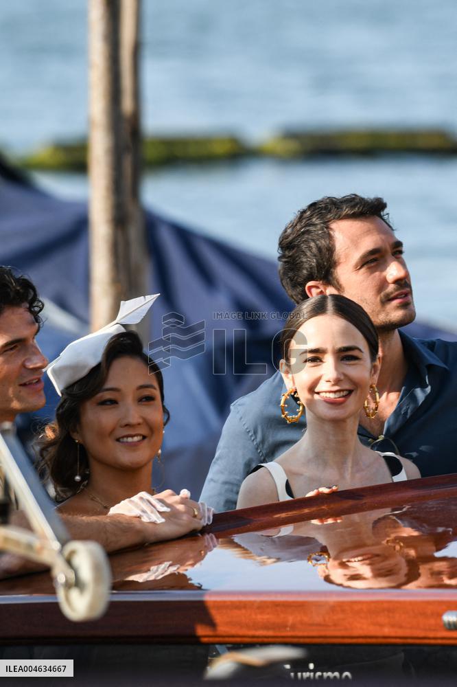 Lily Collins and Cast on Emily in Paris Set in Venice - Italy