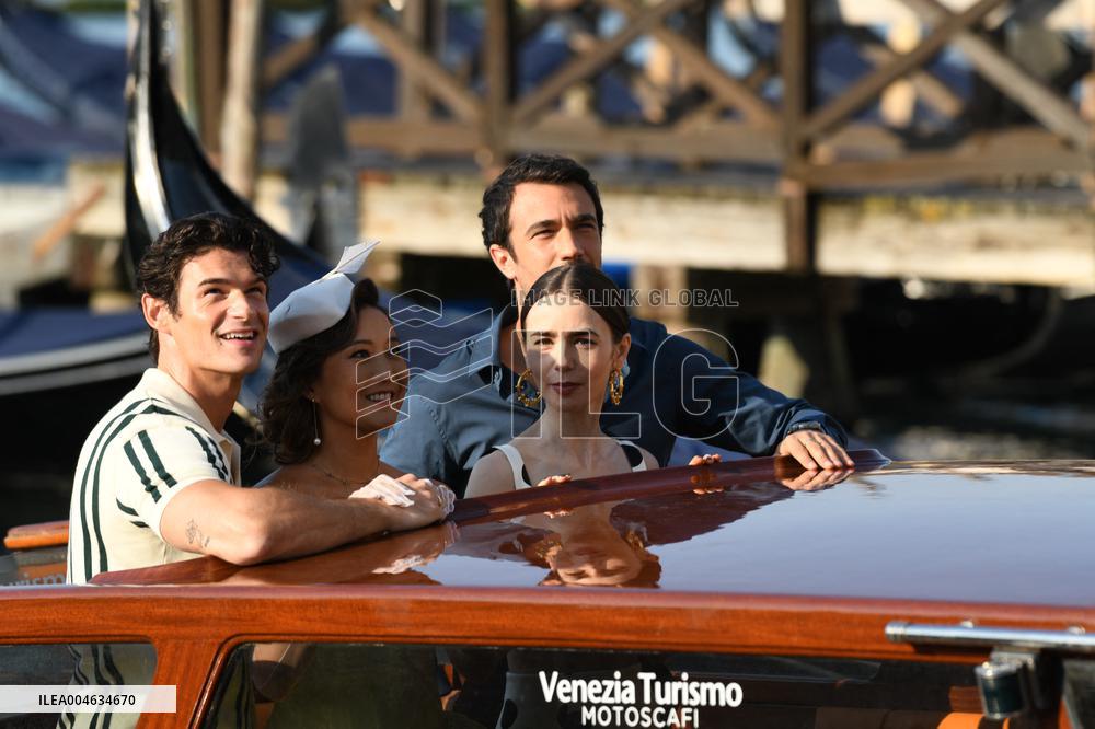 Lily Collins and Cast on Emily in Paris Set in Venice - Italy
