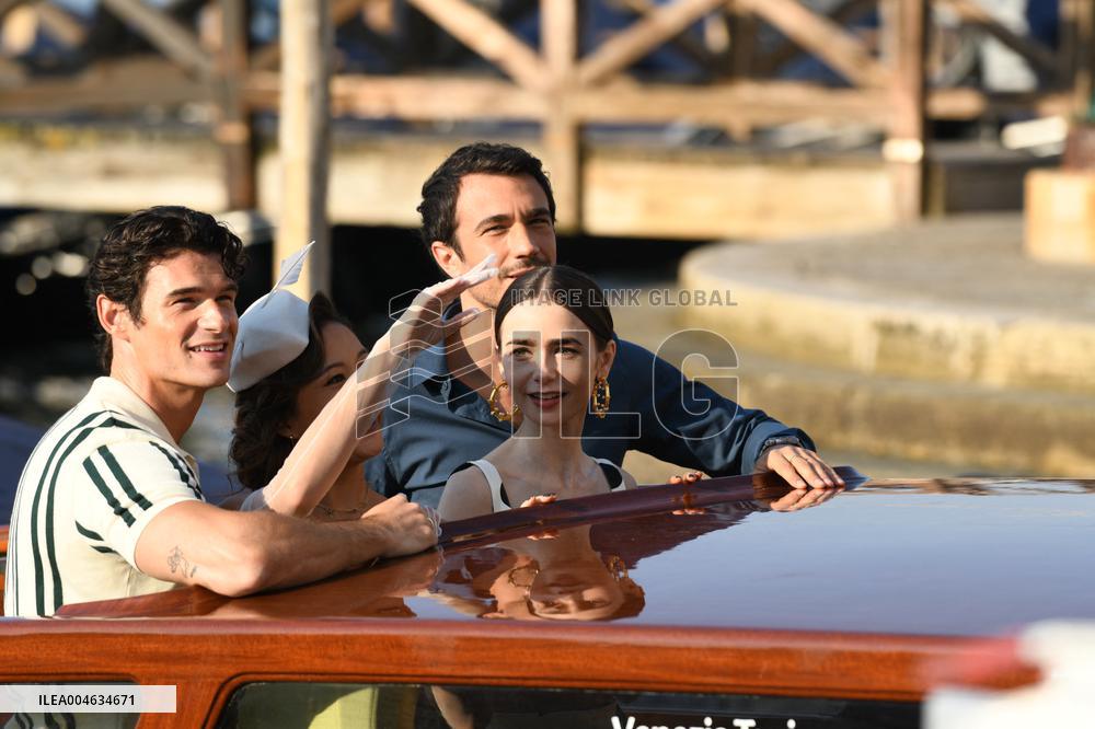 Lily Collins and Cast on Emily in Paris Set in Venice - Italy