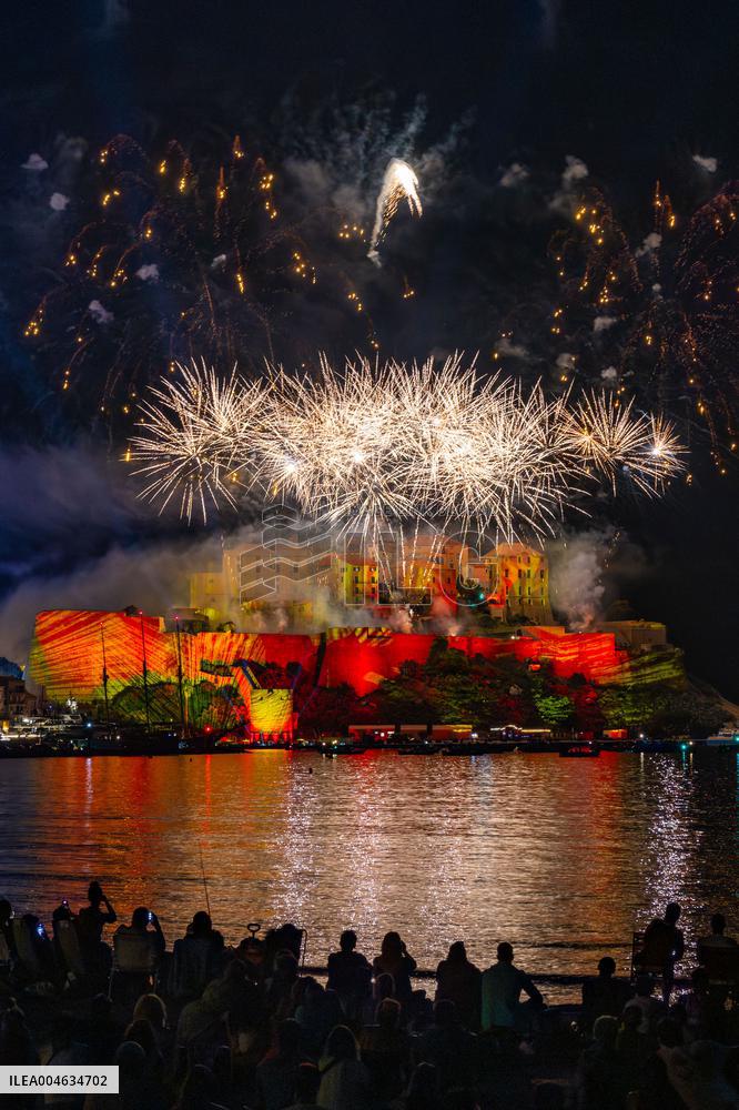 August 15th fireworks in Calvi - France