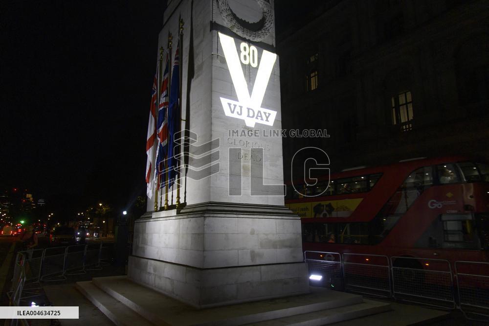 London Lights Up for 80th VJ Day Commemoration - UK