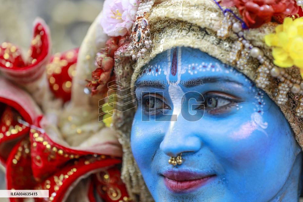 Hindus Celebrate The Birth of Hindu God Lord Krishna - Dhaka