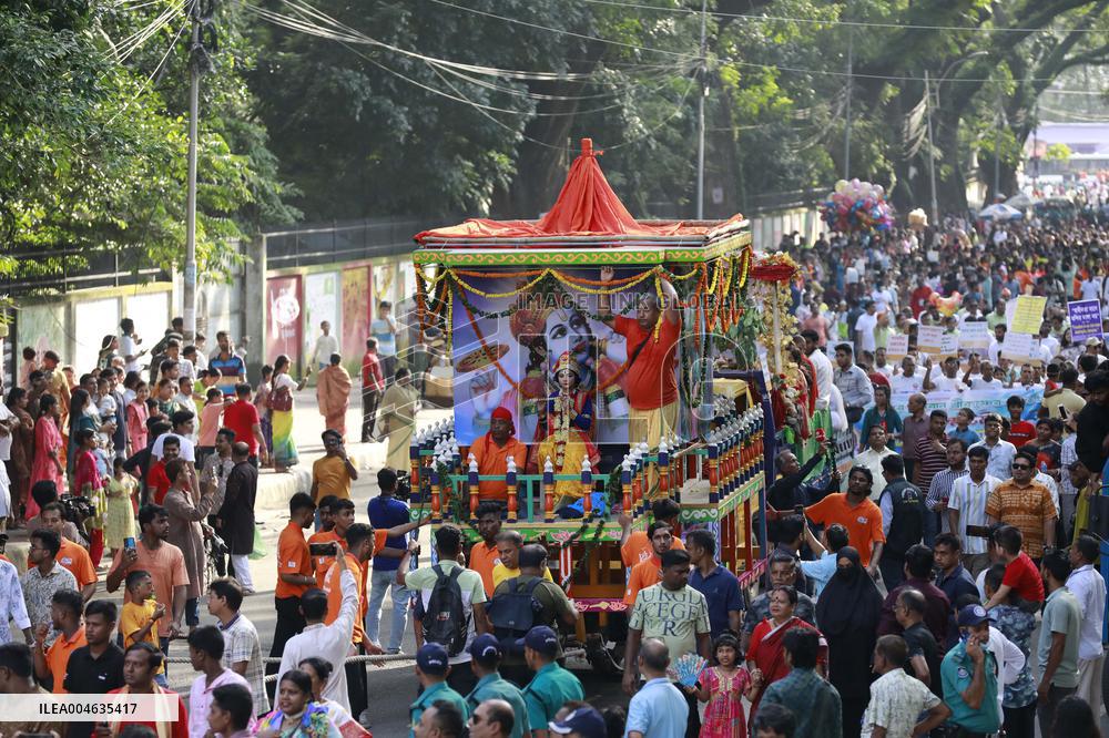 Hindus Celebrate The Birth of Hindu God Lord Krishna - Dhaka