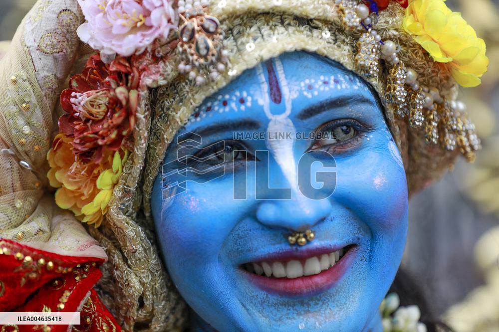 Hindus Celebrate The Birth of Hindu God Lord Krishna - Dhaka