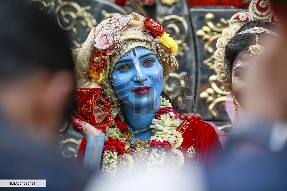 Hindus Celebrate The Birth of Hindu God Lord Krishna - Dhaka
