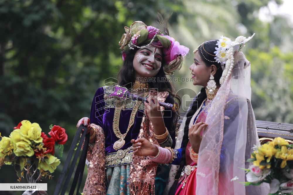 Hindus Celebrate The Birth of Hindu God Lord Krishna - Dhaka