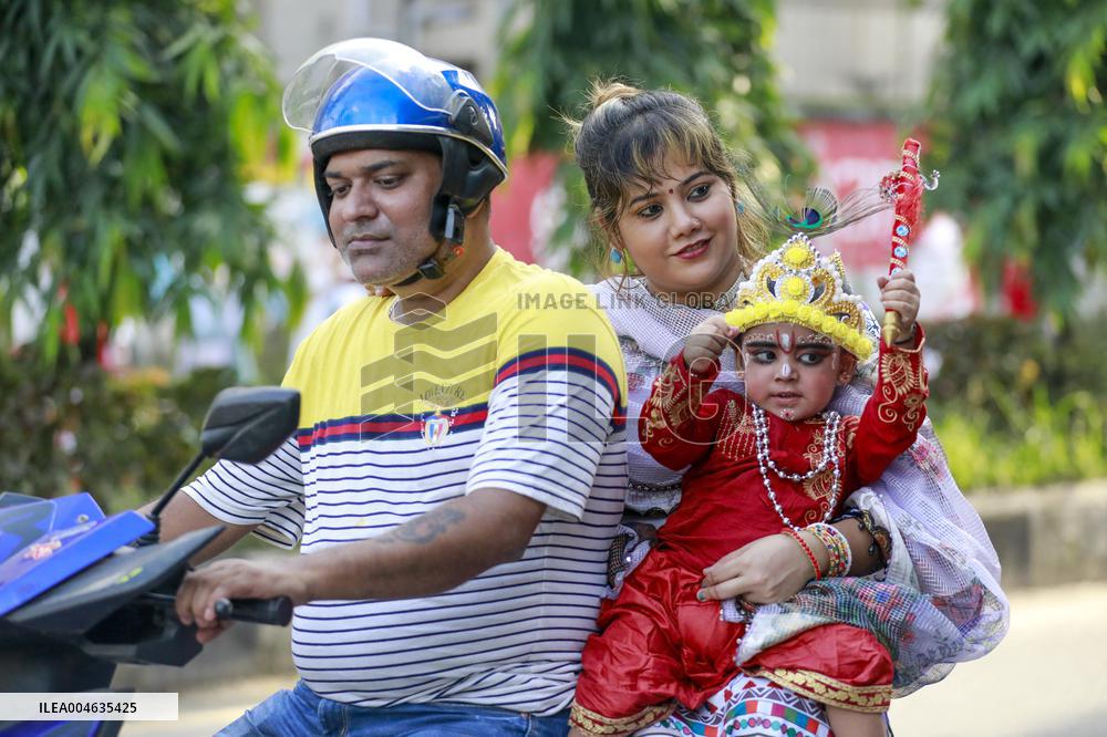 Hindus Celebrate The Birth of Hindu God Lord Krishna - Dhaka