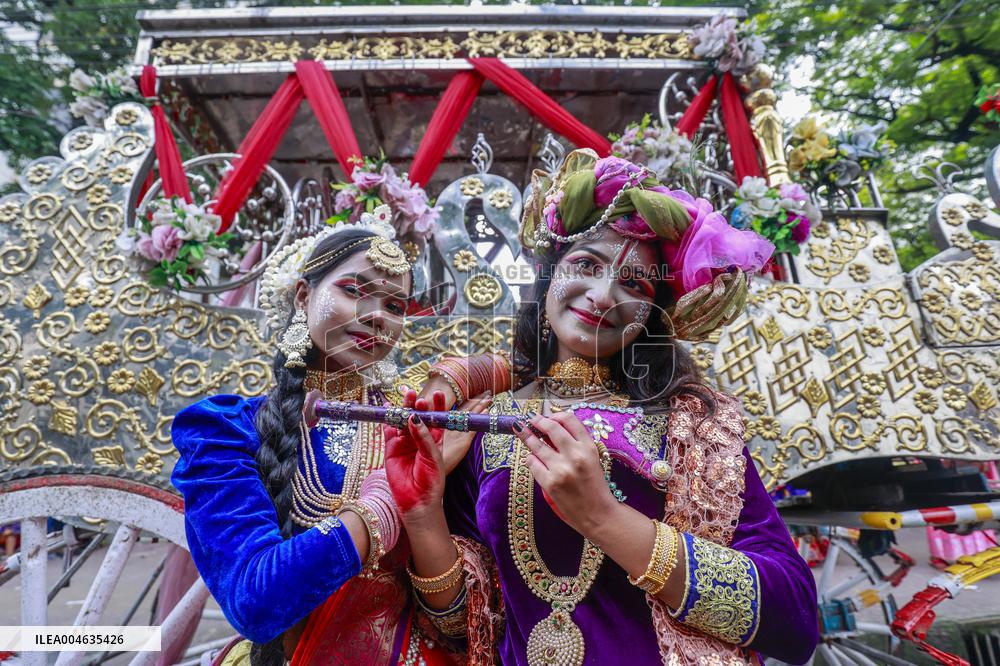 Hindus Celebrate The Birth of Hindu God Lord Krishna - Dhaka