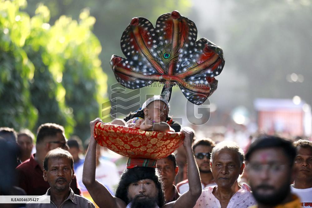 Hindus Celebrate The Birth of Hindu God Lord Krishna - Dhaka