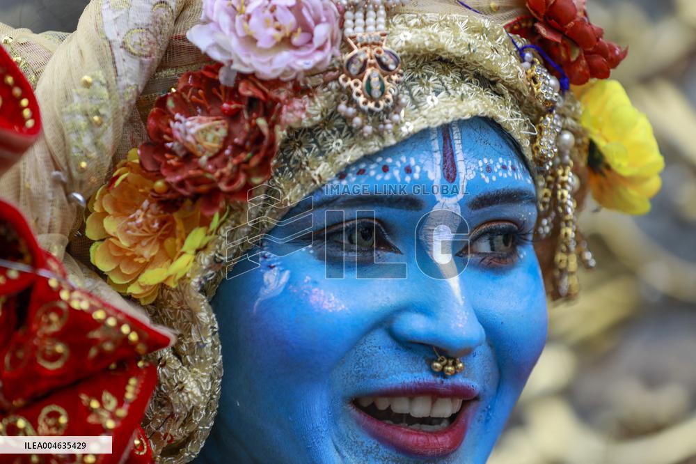 Hindus Celebrate The Birth of Hindu God Lord Krishna - Dhaka
