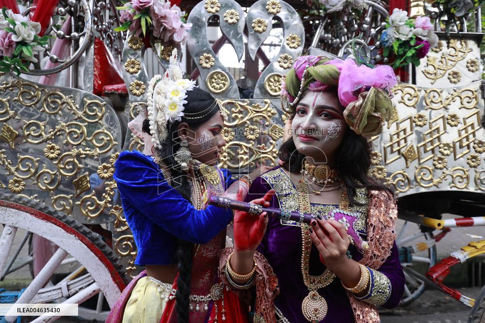 Hindus Celebrate The Birth of Hindu God Lord Krishna - Dhaka