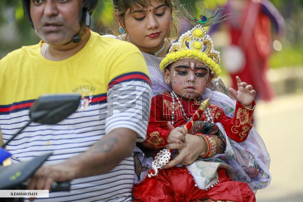 Hindus Celebrate The Birth of Hindu God Lord Krishna - Dhaka