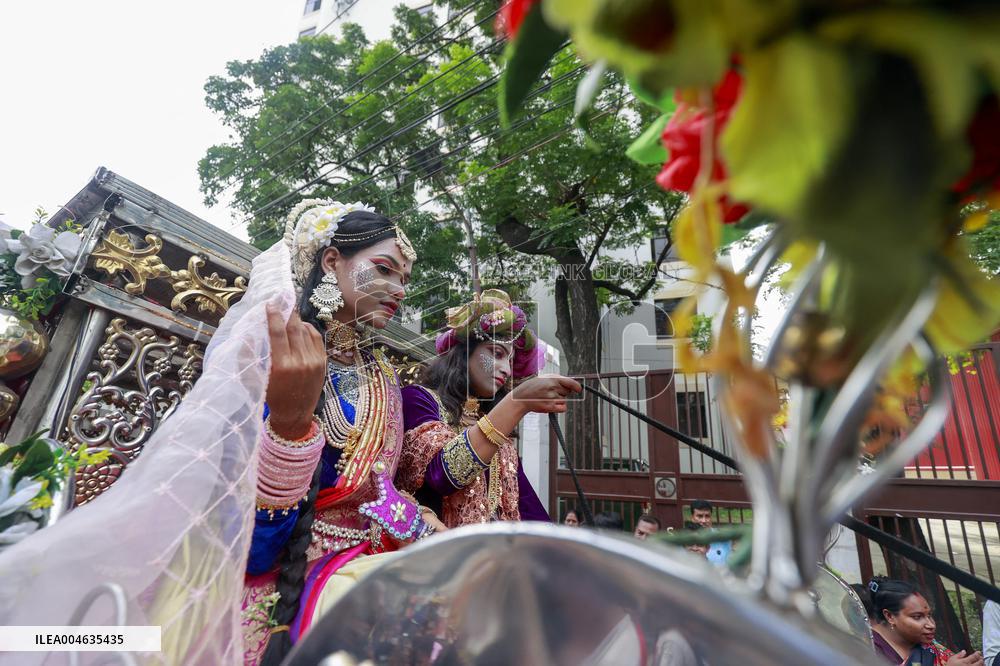Hindus Celebrate The Birth of Hindu God Lord Krishna - Dhaka