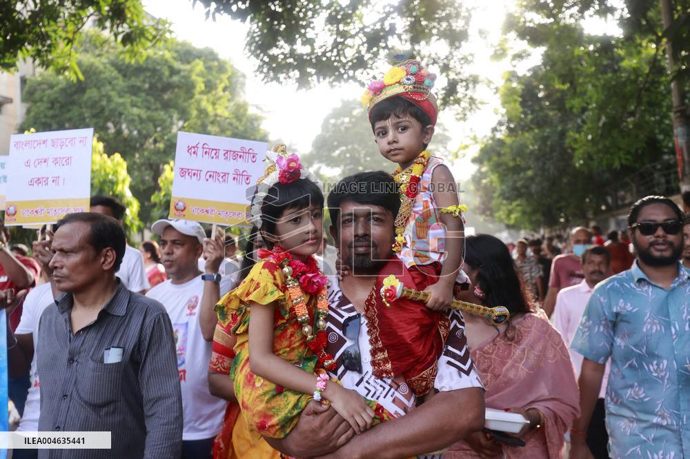 Hindus Celebrate The Birth of Hindu God Lord Krishna - Dhaka
