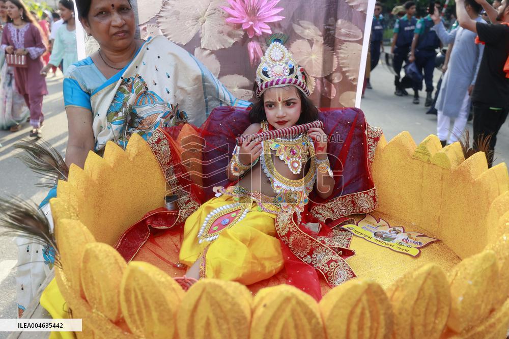 Hindus Celebrate The Birth of Hindu God Lord Krishna - Dhaka