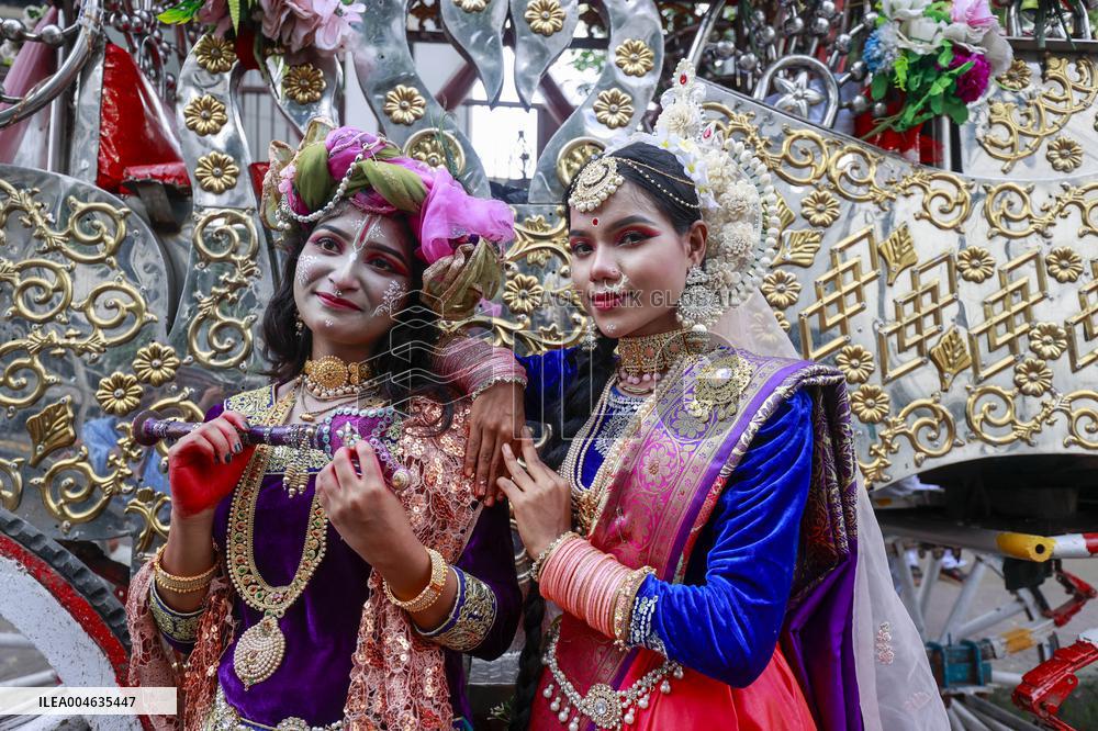 Hindus Celebrate The Birth of Hindu God Lord Krishna - Dhaka
