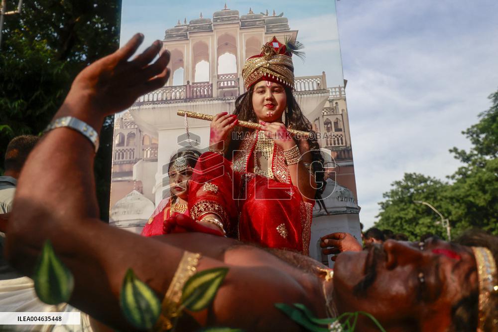 Hindus Celebrate The Birth of Hindu God Lord Krishna - Dhaka